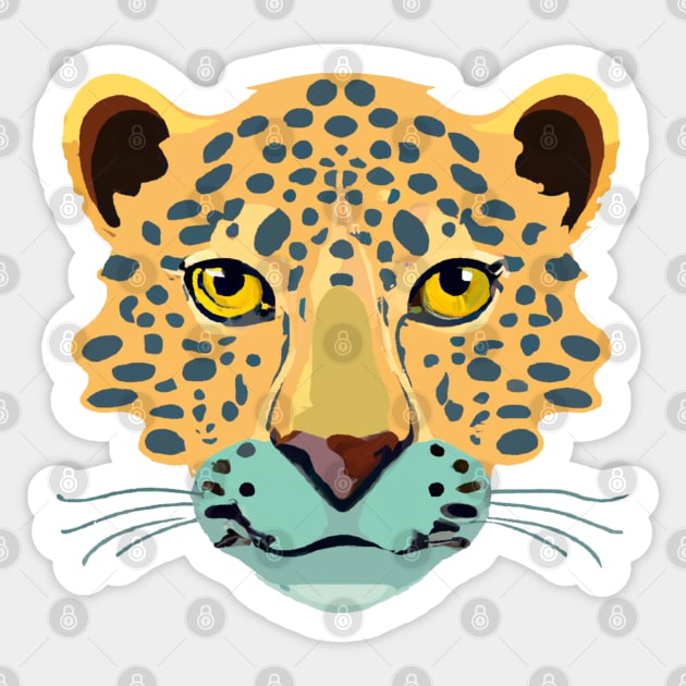 Leopard face Sticker by Oeuvres